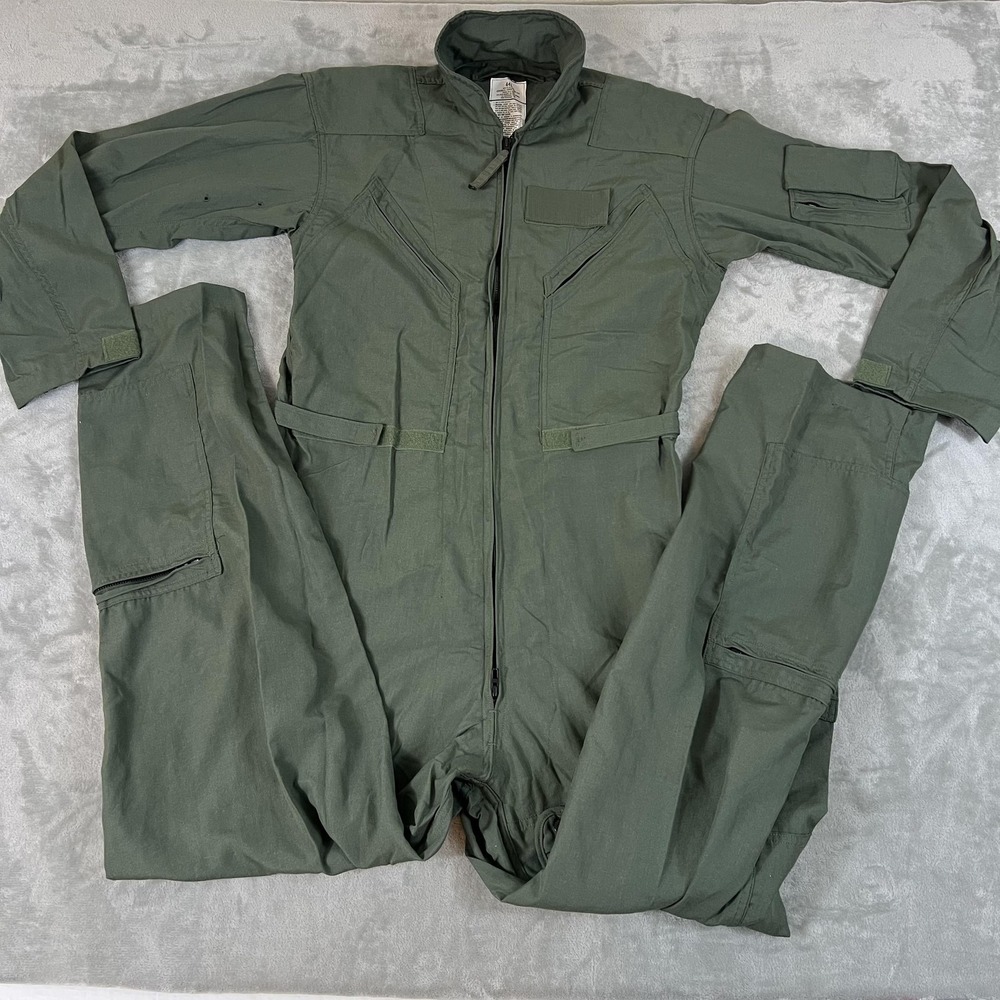 U.S. Military Coveralls Mens 44L Green Flyers CWU-27/P Aramid Flight Suit
